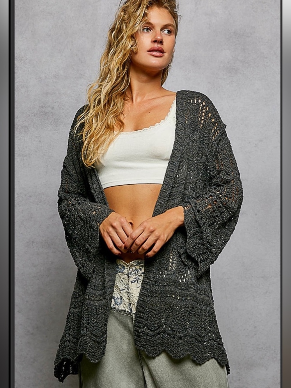 351 ❤️1 left POL charcoal cardigan